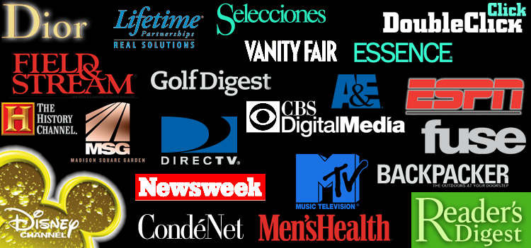 Our End Users include Disney, Conde Nast, Fuse, Reader's Digest, Dior, Newsweek, Essence, History Channel, MTv, A&E, ESPN, CBS, Golf Digest, Backpacker, and MSG, to name a few.